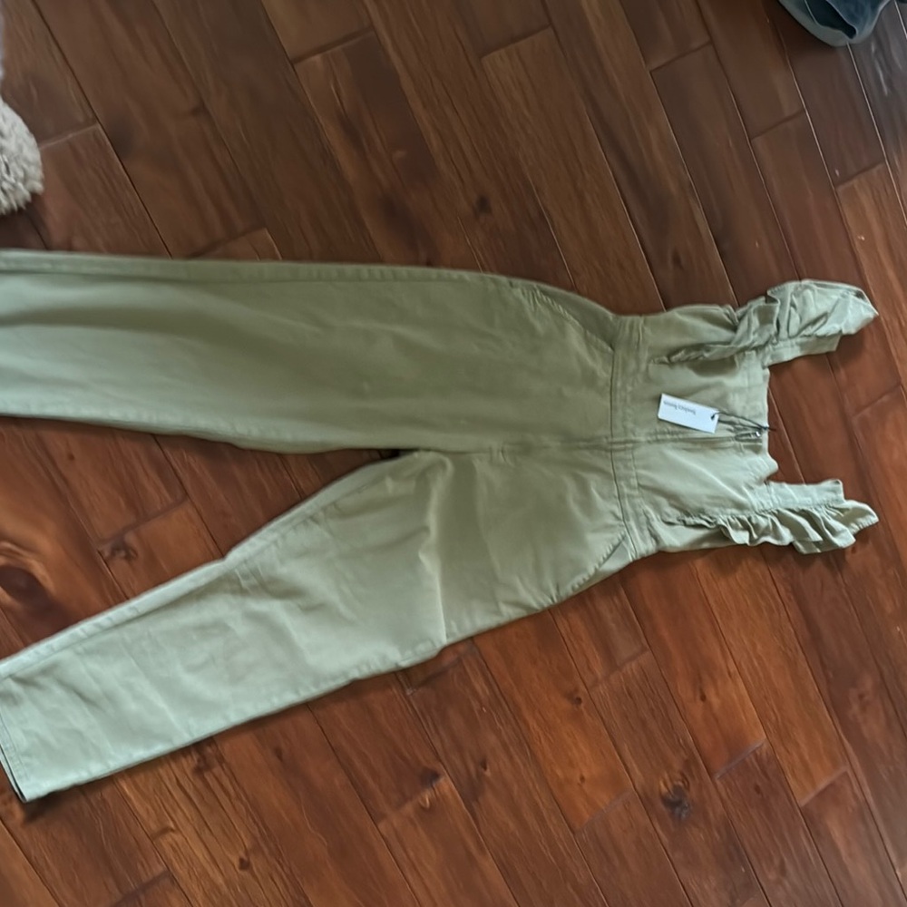 Olive ruffle jumpsuit